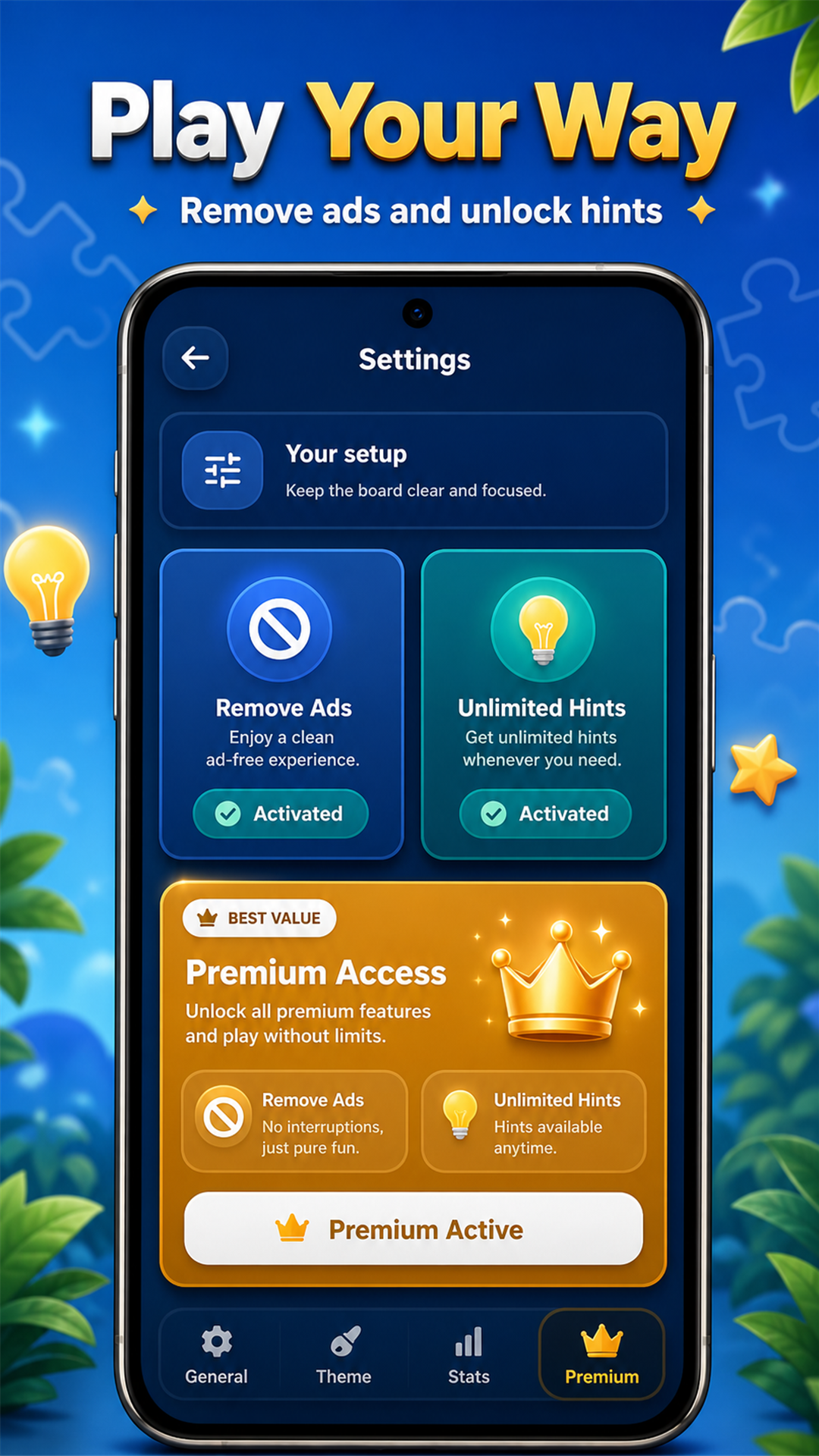Premium options screenshot